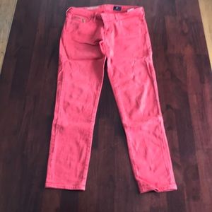AG Adriano Goldshmied jeans. Lt brick red. Sz 27P.